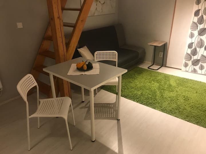salon z wbudowaną podłogą do spania