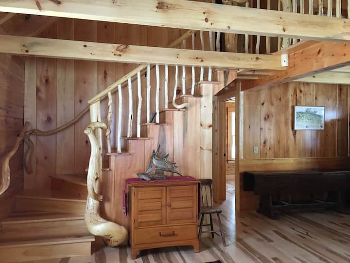 Log Cabin on b Lake Cabins for Rent in Weld, Maine, United States