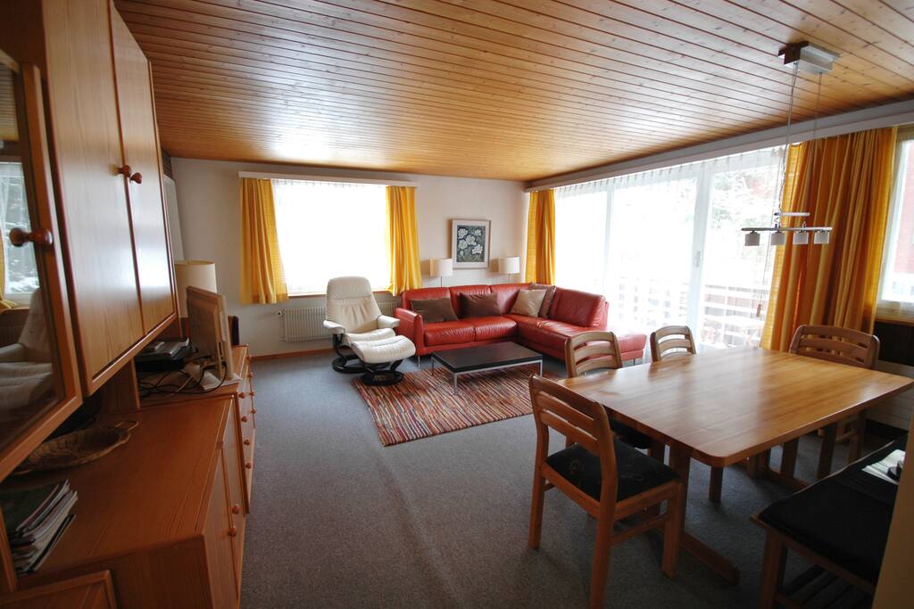 Living room and dining area