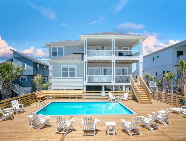 Oceanfront Sanctuary W/ Private Pool! - Sunset Beach, NC