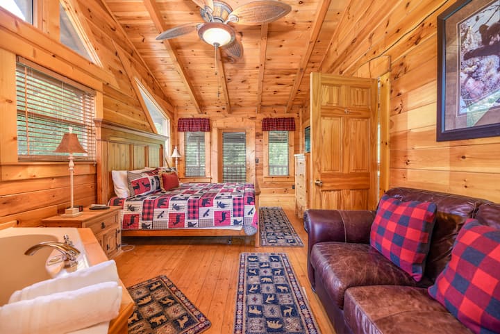 BEDROOM #1 - Upstairs Master with King-sized Sleep Number bed, features a door to the top balcony