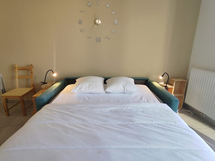 Extra bed in the living room (160*190 cms)