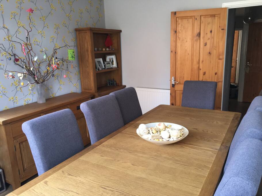 Dining room, which guests can use at their leisure.