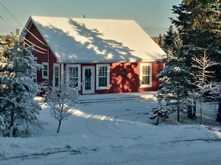In winter our place is like a story book! Such a beautiful, cozy place to curl up by the fireplace!