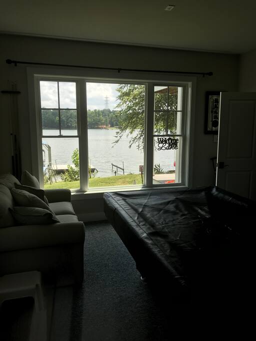 Pool table/ bedroom with full bath