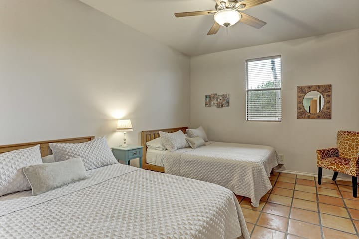 Guest house bedroom with two queen size beds
