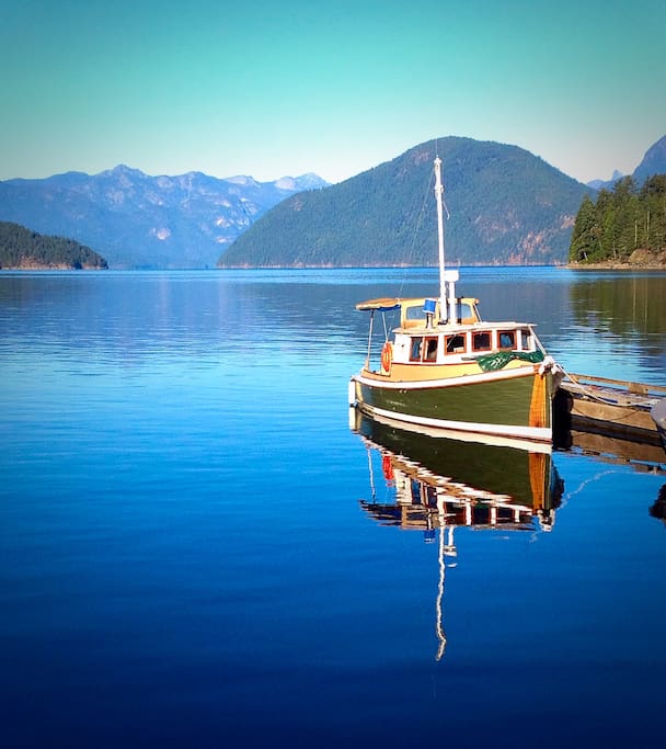 Our classic west coast troller awaits you at the Government Dock in Egmont