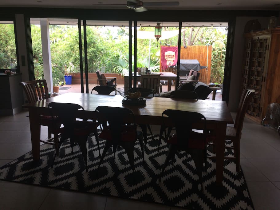 Dining room that leads onto the deck