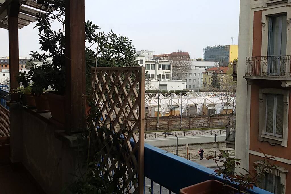balcony with the view on the Naviglio Grande