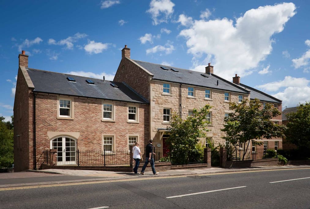 Right in the centre of Morpeth, an old market town.