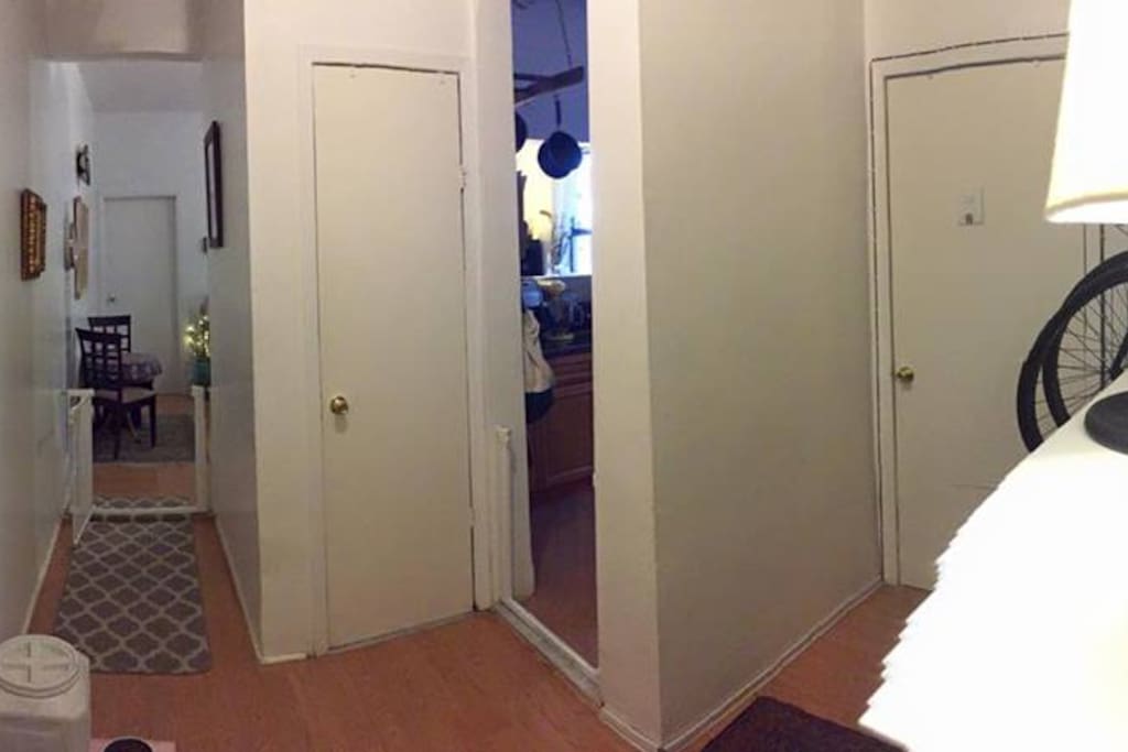 Begin your virtual tour of the apartment! The foyer as you walk in