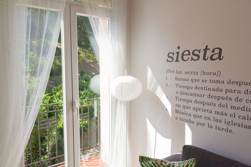 Siesta Rules by the balcony and an absolute relaxed sofa