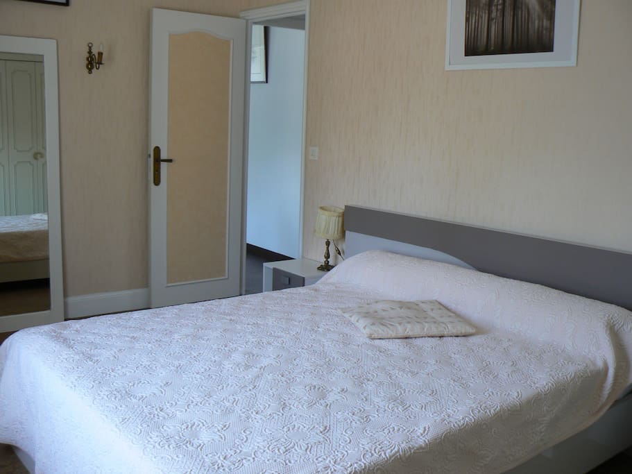 la chambre avec un grand lit
