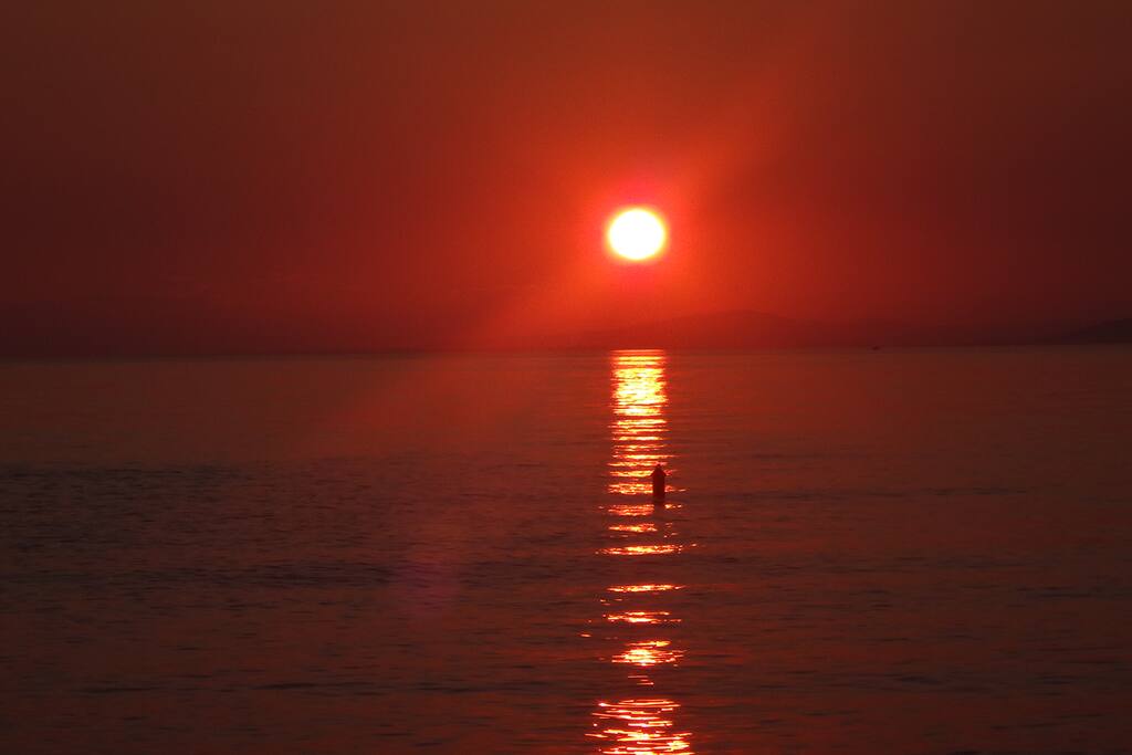 The sunset from the residence