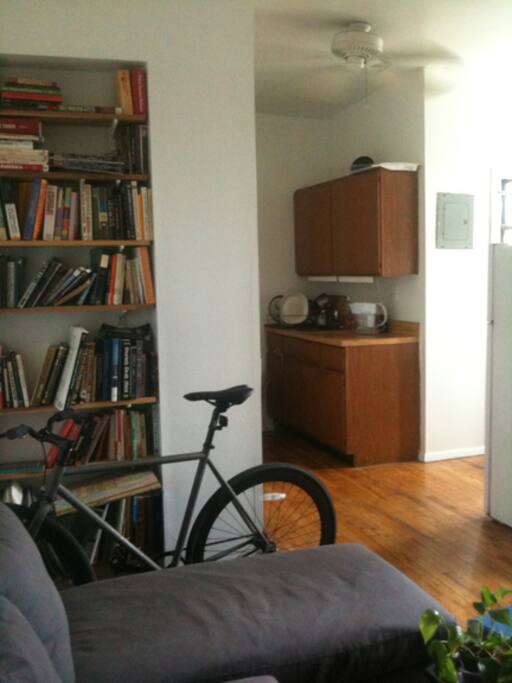 common area, looking into small kitchen