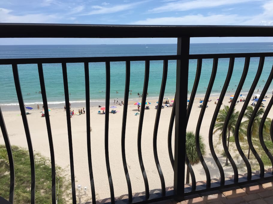 View from balcony beautiful Hollywood beach.
