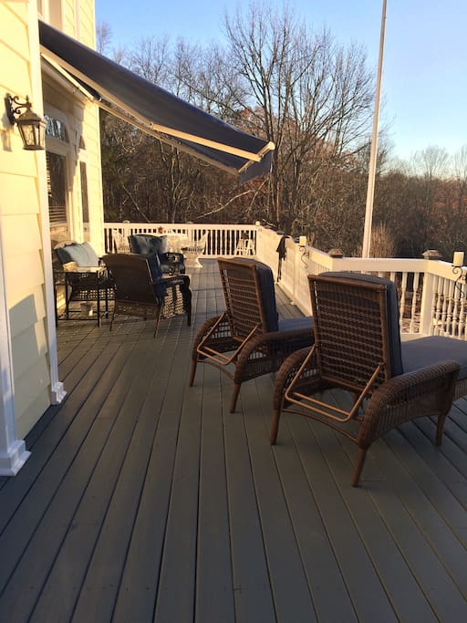 Relax and watch the sunset from this large patio. Enjoy your breakfast outside on warm sunny days.