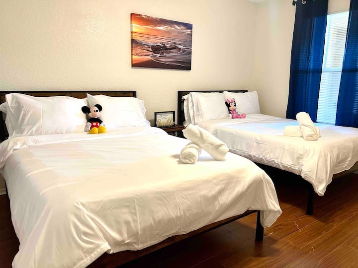 Habitación de invitados con 2 camas de espuma viscoelástica de tamaño completo