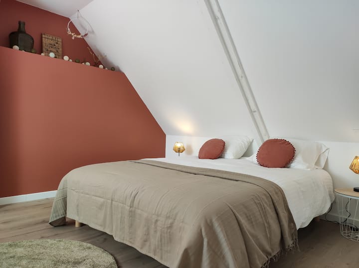 Habitación terra cotta cama 160 piso 