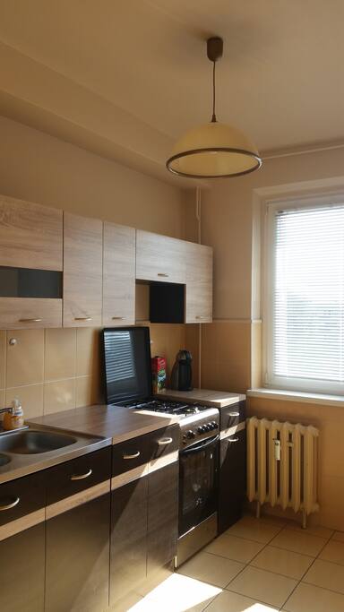 Very bright and roomy kitchen.