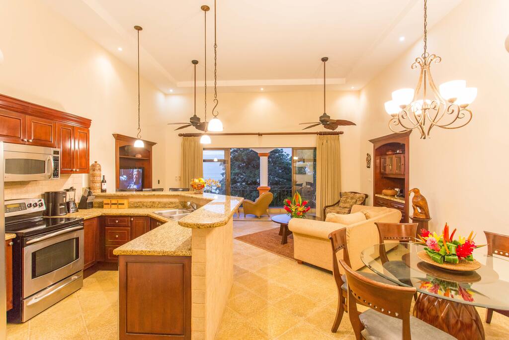 Kitchen, dining & living