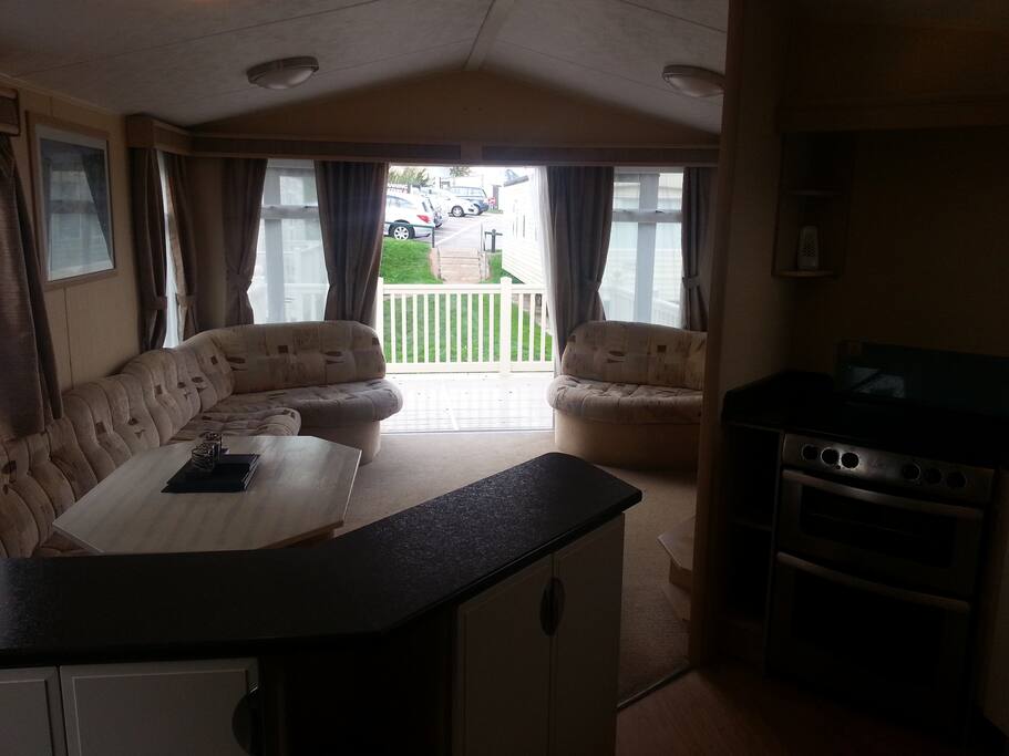 Good size kitchen, dining area and lounge area.