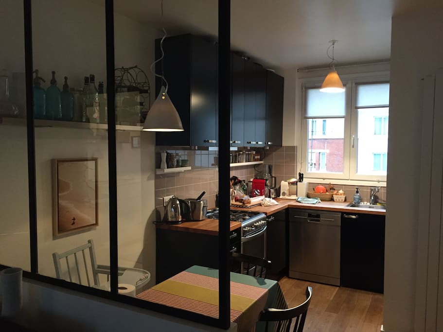 the kitchen.