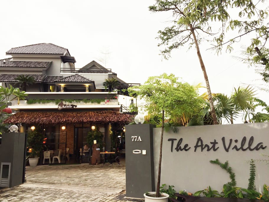 The front view of our villa