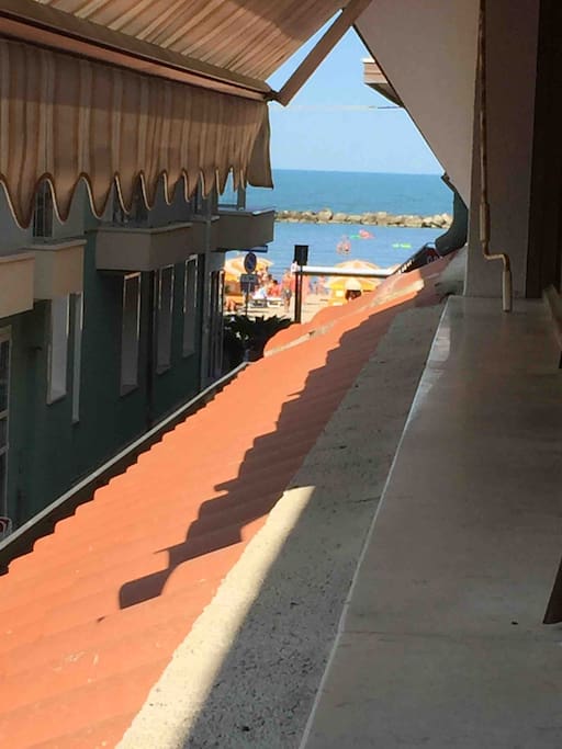 The beach is right outside the apartment!
View from the windows of the living room.