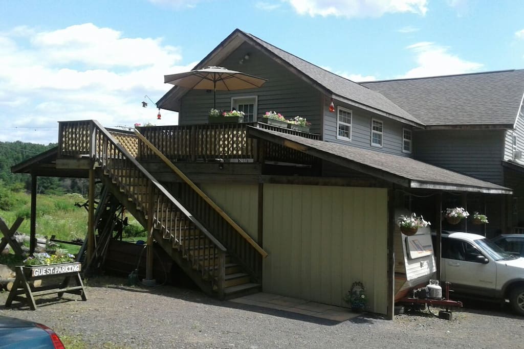 Outside stairs to 2nd floor deck and apartment.