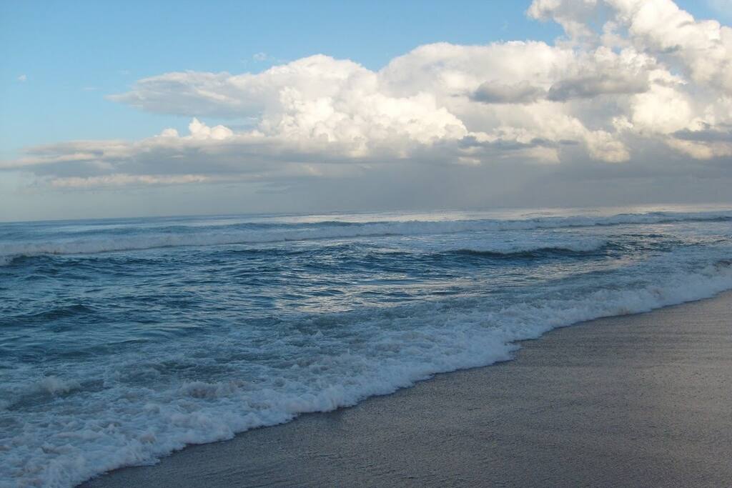 The beach in front of the resort.