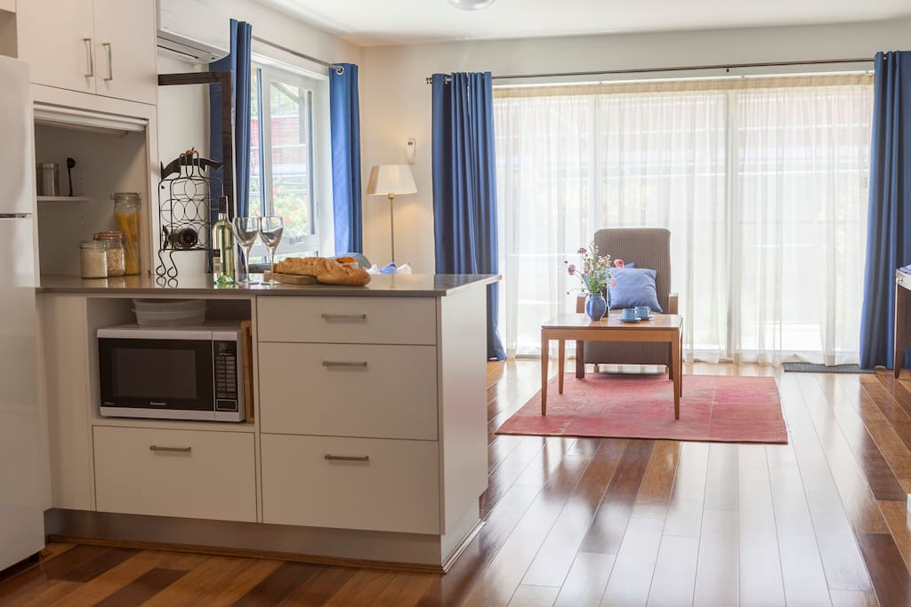 The fully-equipped kitchen.