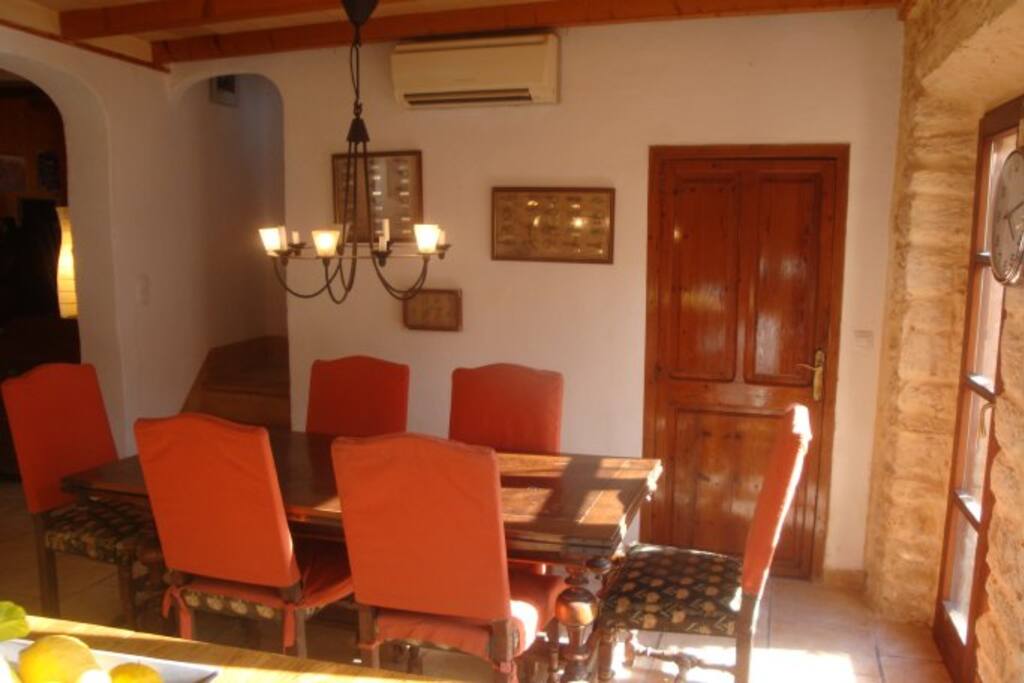 The inside dining room .