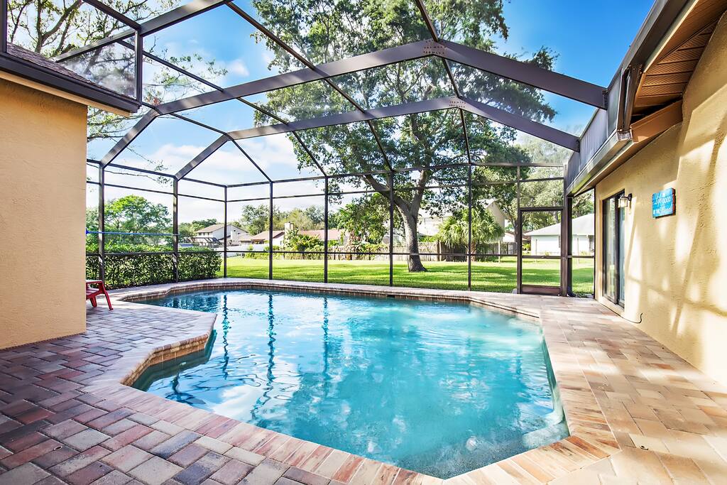 Sparkling pool area for swimming and relaxing