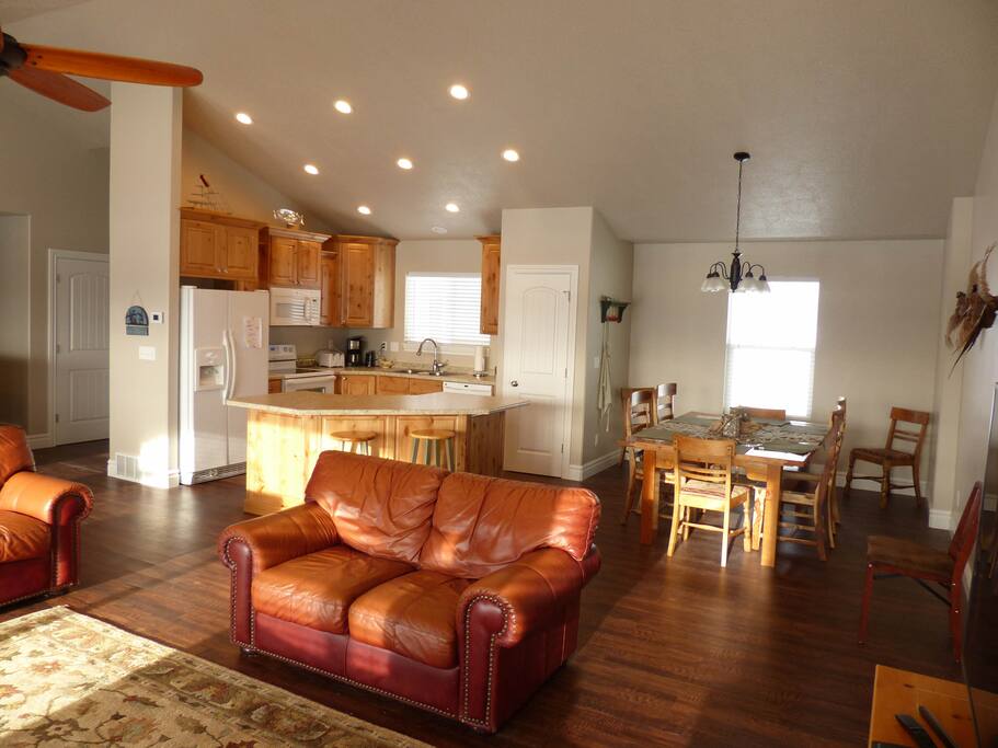 Kitchen, Dining, Living Area