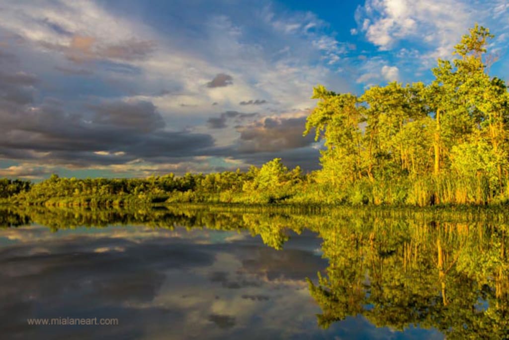an evening on Fish Lake in our canoe