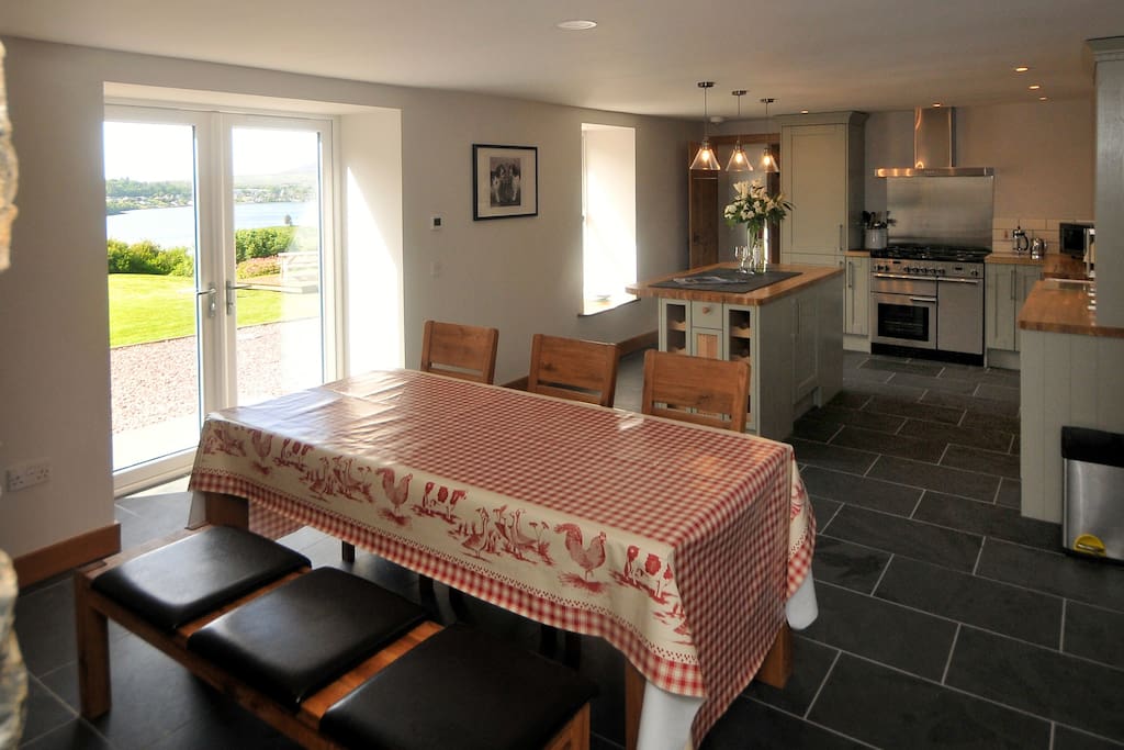 Dining area with open views over Portree Bay