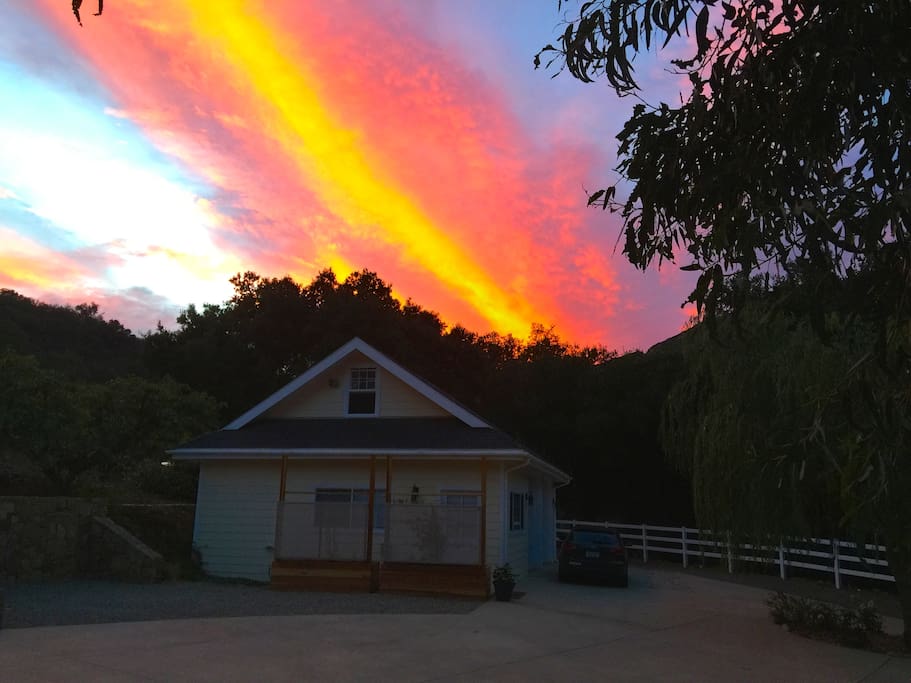 Sunset sky over Studio 2