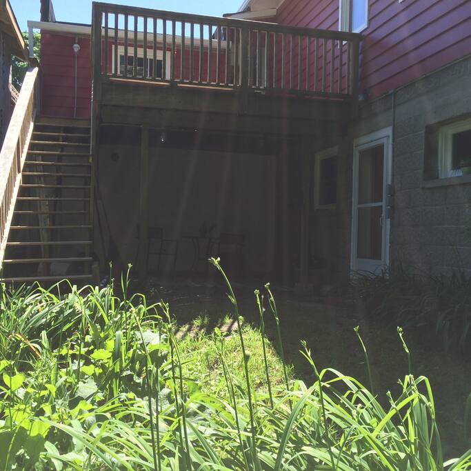 BBQ and outdoor eating area