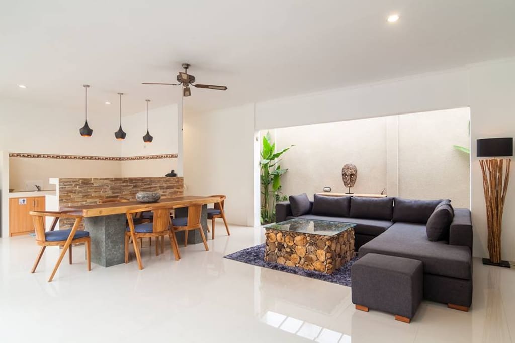 Living room and kitchen