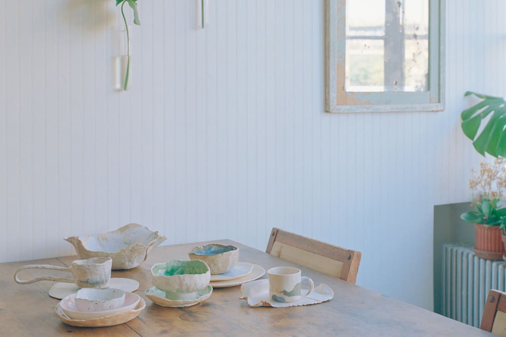 Collection of handmade ceramics.