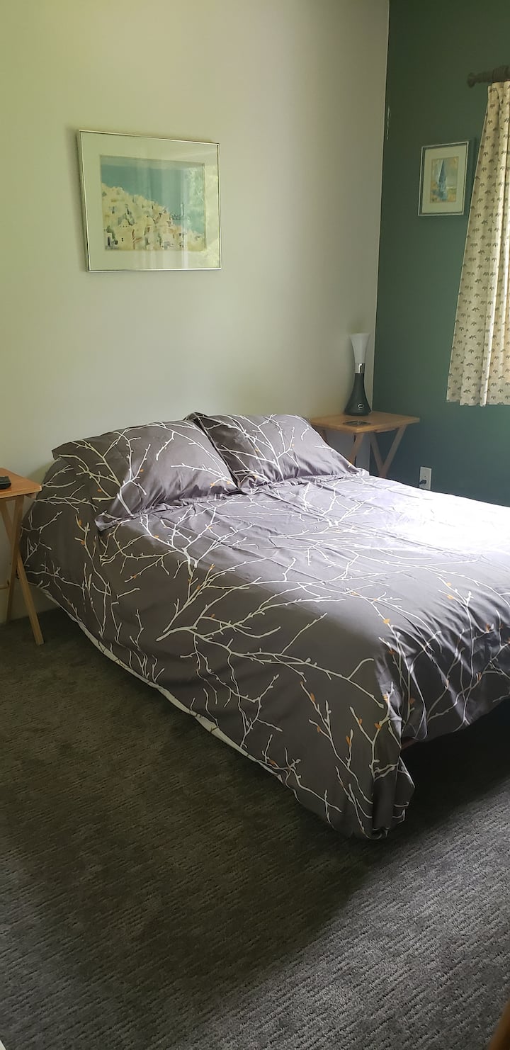 Chumba cha pili cha kulala kilicho na kitanda maradufu na runinga kwenye chumba