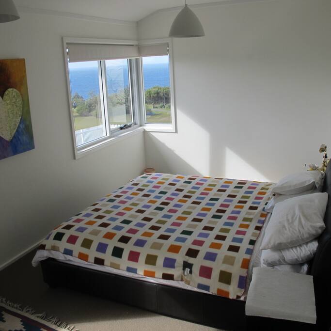 Huge king size bedroom with ocean and park views