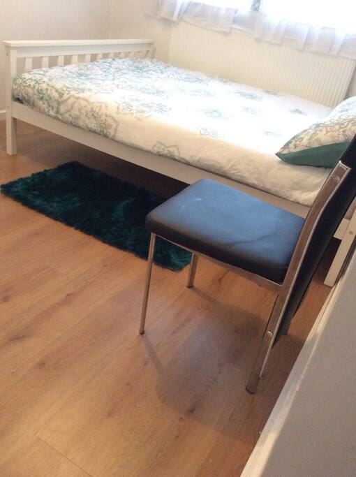 Light and airy bedroom, with space to put your luggage and still be able to move around!