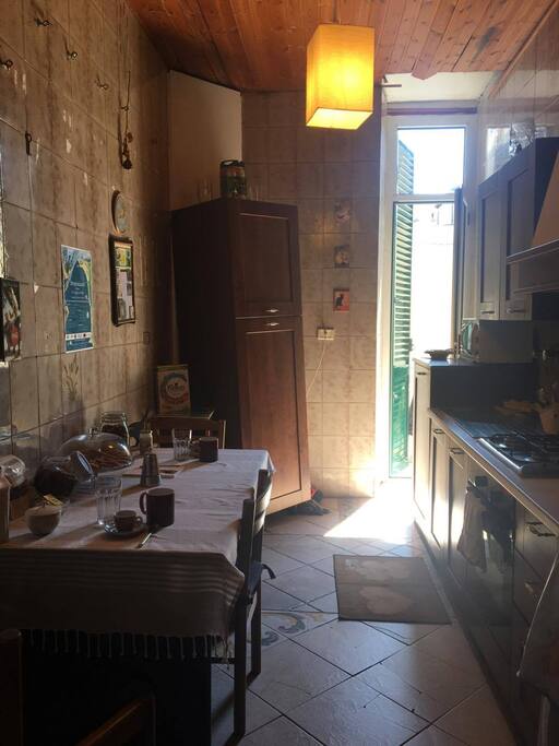 The kitchen and common room