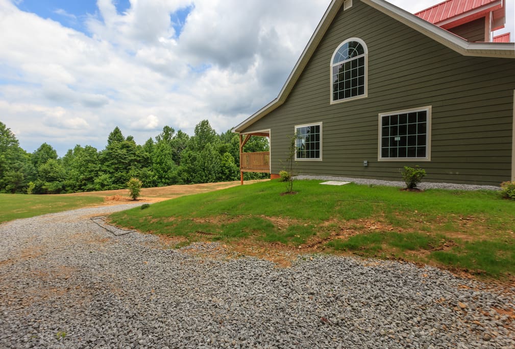 Driveway to the back yard