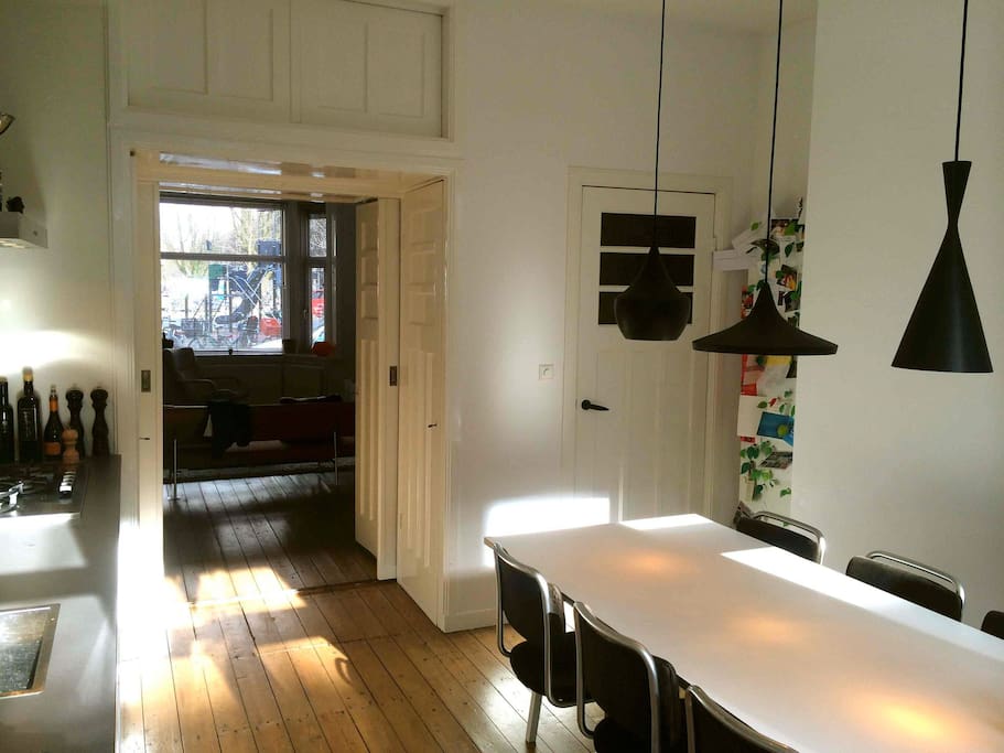 view from kitchen to living room