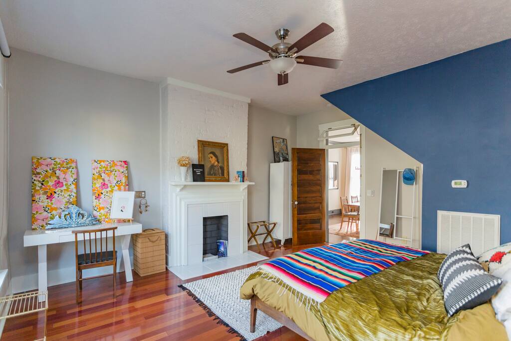 Spacious Bedroom 1 downstairs with King size bed and en suite full bathroom.