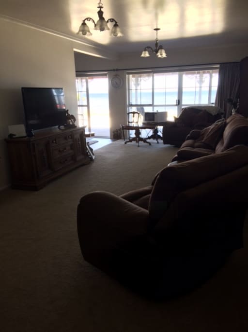 shared lounge area, fire, 50inch TV