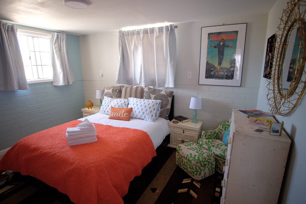 The cozy sitting area and charming colors will have you relaxed in no time.